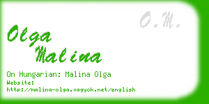 olga malina business card